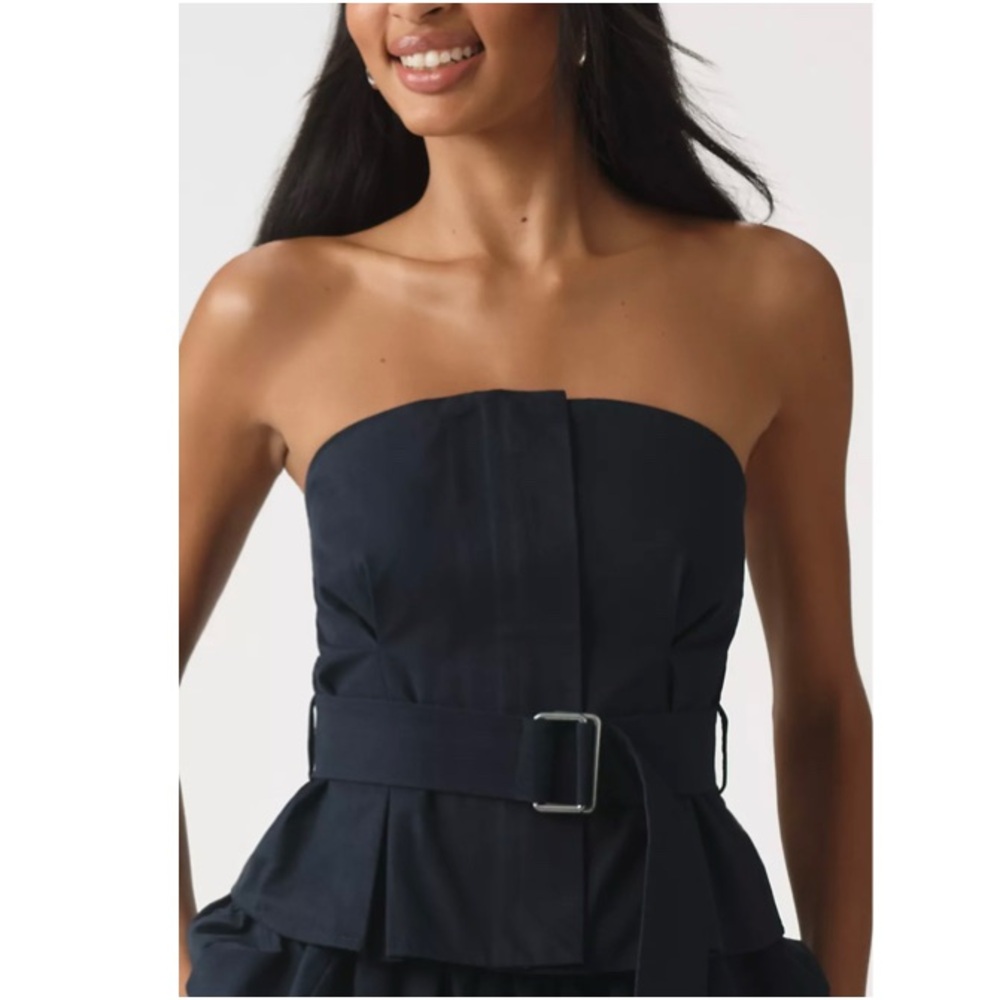 NWT Maeve Anthropologie Strapless Belted Blouse